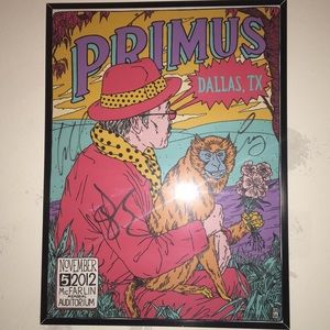 PRIMUS Autographed and Framed Concert Poster